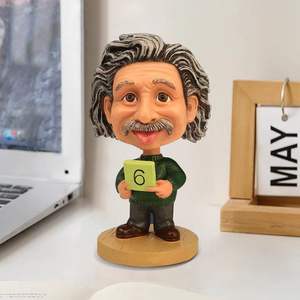 Figurine bobblehead en résine en forme d'Einstein, ornement de personnage créatif pour la décoration de voiture et de maison - Product Image 1