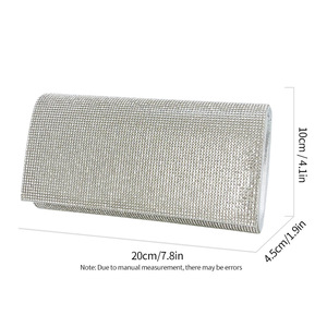 Bolso de mano de noche tipo sobre con cadena para mujer, elegante y brillante, con pedrería, de alta calidad, directo de fábrica, ideal para bodas y fiestas. - Product Image 6