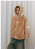 Parka d'hiver de luxe en fausse fourrure de cerf Sika, imperméable et épaisse, avec col en fourrure de renard