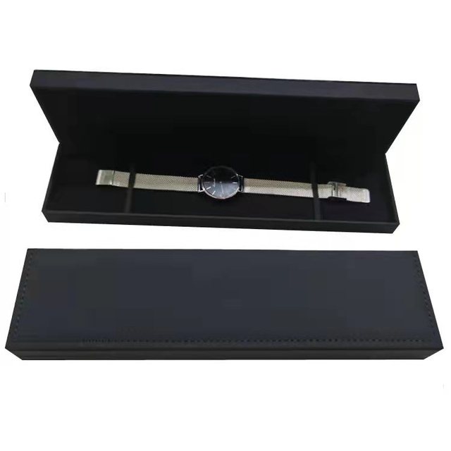 Silver and Gold Logo Embossed PU Leather Luxury Watch Boxes & Cases Gift for Watches