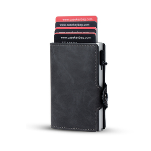 Casekey New Design Slide Button <b>Wallet</b> Button <b>Men</b> <b>Wallet</b> Minimalist <b>Wallet</b> With Pop up Button - Product Image 1