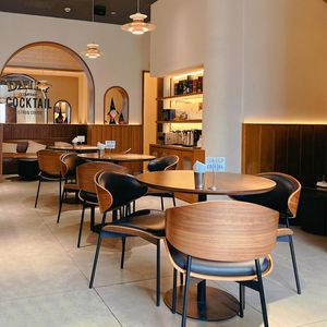 Ensemble table et chaises de bar rétro - Banc de canapé et table et chaises pour la réception de café et de restaurant - Product Image 2