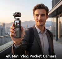 Mini Videocámara L19 con Grabación UHD, Portátil, con Estabilizador de Movimiento, Videocámara de Mano, Cámara de Bolsillo, Esencial para Viajes