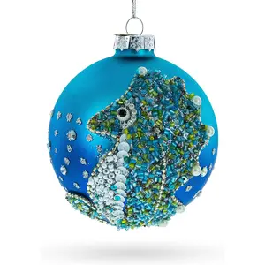 मनके सीहॉर्स ग्लास बॉल क्रिसमस आभूषण पर्यावरण के अनुकूल