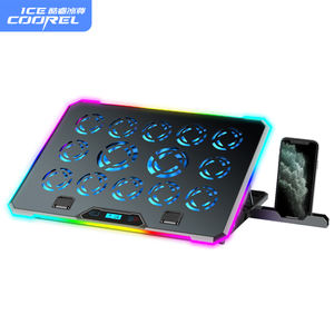 <span class=keywords><strong>Refroidisseur</strong></span> d'ordinateur <span class=keywords><strong>portable</strong></span> RGB avec écran LCD, en aluminium et plastique, avec <span class=keywords><strong>13</strong></span> ventilateurs, 2 ports USB, jusqu'à 17 <span class=keywords><strong>pouces</strong></span> - Product Image 1