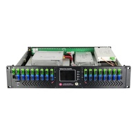 EDFA 16 Port 2U 80W 2121dbm 22dBm 23dBm CATV 1550nm yüksek güç çok çıkışlı optik Fiber amplifikatör 16WAY EDFA WDM