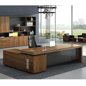 طاولة مكتب عصرية تصميم خشبي كبير مكتب عمل الفاخرة CEO مدير مدير طاولة مكتب بمقعد مكتب ركن الكمبيوتر