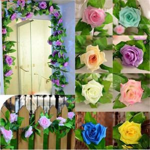 Guirlandes de roses artificielles en soie L Shi, décoration murale pour la maison et les mariages - Product Image 5