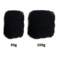 Qvr Cheveux humains 100% vierges brésiliens Remy, texture afro crépue bouclée, double tirage, 16 pouces, pour extensions de dreadlocks et locs torsadées, 30g