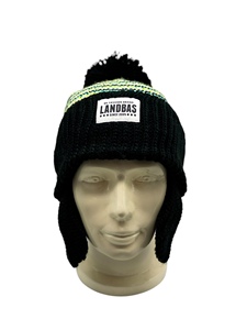 Taiwan Made 100% Acrylic Unisex Knitting Earflap <b>POM</b> <b>POM</b> Stripe Earflap Beanie 56-58Cm For Skiing - Product Image 3