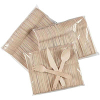 Ensemble de couverts jetables modernes de qualité alimentaire, couverts en bois jetables, fourchette, cuillère, couteau pour la maison, la cuisine, les fêtes et les événements
