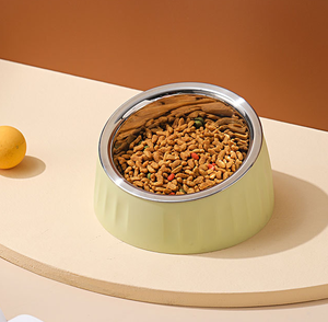 Alimentadores automáticos duplos para cães pequenos e gatos Pratos antiderrapantes de aço inoxidável Raised <span class=keywords><strong>Pet</strong></span> Bowls para Puppy Food - Product Image 3
