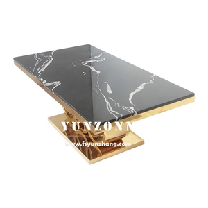 Base de cercles de taille personnalisée <span class=keywords><strong>table</strong></span> <span class=keywords><strong>d</strong></span>'<span class=keywords><strong>appoint</strong></span> de luxe en pierre naturelle argentée ou dorée <span class=keywords><strong>table</strong></span> de salon centre à café en métal centro - Product Image 3