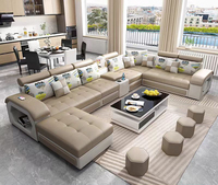 Hochwertiges Luxus 7-Sitzer Modulares Sofa-Set Multifunktionales Wohnzimmer Ecksofa U-förmiges Sektionalsofa
