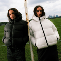 Vestes d'hiver unisexes personnalisées avec logo imperméable, réversible, coupe-vent, épaisses, matelassées, rembourrées, à fermeture éclair, en duvet, manteaux, vêtements d'extérieur