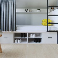 Lit superposé en métal de style chinois de haute qualité pour adultes avec fonction de massage, pour appartement, dortoir, hôtel, taille personnalisable