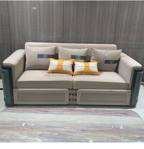 Lujoso sofá moderno de estilo italiano con sillón reclinable-Comodidad de cuero beige para villas y discotecas, de estilo moderno, de lujo, de estilo beis, para el 2017 - Product Image 6