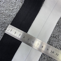 Bande élastique tissée unie noire et blanche 40 mm en nylon/polyester/spandex/coton pour sous-vêtements, ceintures et textiles de maison
