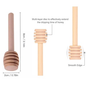 Bastão de Mel de Madeira Maciça Multiuso Utensílio Doméstico para Mexer Mel Geleia Café Leite em Estoque - Product Image 2