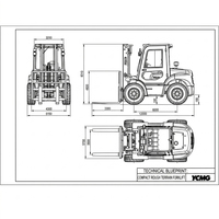 Chariot élévateur tout-terrain 4x4 diesel YCMG 3 tonnes 4 tonnes pour la construction et l'agriculture