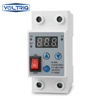Interrupteur relais marche/arrêt monophasé VOLTRIQ 40A 63A 220V avec protection contre les surtensions et les sous-tensions, protecteur de tension 230V avec bouton