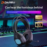 DAREU Headset Gaming Berkabel Over-Ear dengan Peredam Kebisingan Aktif, Lampu Atmosfer Game, Kontrol Sentuh, Kabel 2m, Driver Dinamis