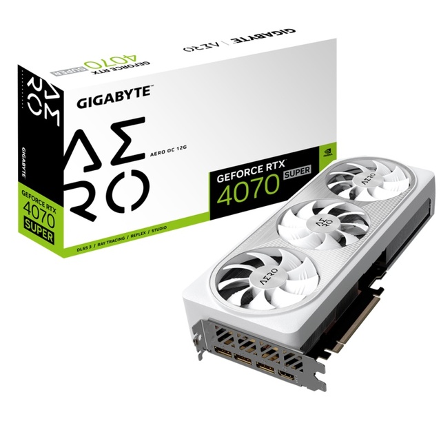 New RTX4070 SUPER AERO OC White12G for Desktop Game Graphics Cards Multiple Output Interface GDDR6X