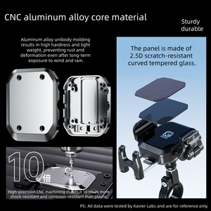 Support de téléphone pour moto Kewig New ultra, fonction anti-vibration, support de téléphone en aluminium étanche à une seule pression avec amortisseur de vibrations - Product Image 4