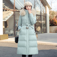 Nouvelle Veste d'Hiver Longue pour Femme, Manteau à Col Capuche en Coton et Polyester, Parka Matelassée Chaude et Épaisse, Vêtement d'Extérieur