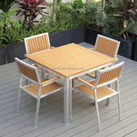 Ensemble de Table et chaises d'extérieur en plastique et bois, meubles de jardin, Patio, nouveau, moderne, en aluminium