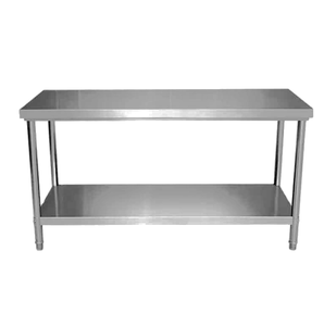 Établi <span class=keywords><strong>de</strong></span> cuisine Offre Spéciale à double couche <span class=keywords><strong>Plan</strong></span> <span class=keywords><strong>de</strong></span> <span class=keywords><strong>travail</strong></span> carré en acier inoxydable régulier avec éclaboussure arrière pour boulangerie - Product Image 5