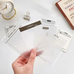 Transparent <b>Waterproof</b> 50 <b>Sheets</b> Self-Adhesive Sticky Note Pads Notepads for School Stationery & Office Supplies Term Begins - Product Image 3