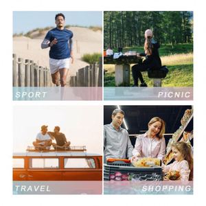 Sac à cordon en polyester couleur arc-en-ciel de grande capacité personnalisé poignée en corde poche latérale à fermeture éclair taille personnalisable couleur moyenne - Product Image 6