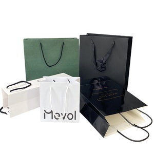 CMYK Printing Customized Logo Paper Bags With Handles <b>Ribbon</b> Bow <b>Wedding</b> Gift Paperbag Packaging Boutique Bags - Product Image 4
