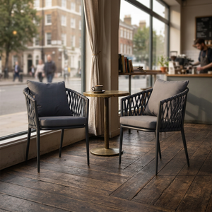 Modern Design <b>Stackable</b> Garden <b>Chair</b> and Aluminum <b>Dining</b> Table Outdoor Furniture for Courtyard Hotels Parks Apartments - Product Image 1