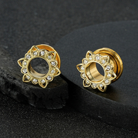 Bouchons et tunnels d'oreille en acier inoxydable 316L, piercings d'oreille vissés, jauges d'oreille, bijoux de corps, piercing