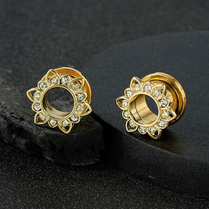 316L سدادات الأذن الفولاذ المقاوم للصدأ والأنفاق ثقب الأذن الأذن الأذن ثمل القرط المتوسع مقاييس الأذن هيئة ثقب المجوهرات - Product Image 2