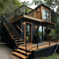 Maison conteneur de luxe à 2 étages de 40 pieds de haut, de qualité supérieure, en bois, type conteneur maritime