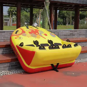 Heavy-Duty Inflatable Towable Water Sports Tube With Stronger 840D Nylon Cover To Pull 3 Person Towable Tubes For Boating