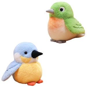 Peluche di Uccelli Pastello Morbidi, Nappole Blu-Gialle e Passeri Bianchi, Giocattoli Soffici per Decorazione Tavolo Camera da Letto - Product Image 2
