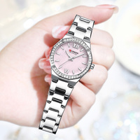 Montre à quartz pour femme Curren 9103, élégante, fine, en acier inoxydable, étanche, avec aiguilles lumineuses, montre originale pour femmes