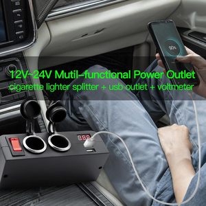 Divisor de enchufe de encendedor de cigarrillos 192W 2 adaptador de enchufe cargador <span class=keywords><strong>USB</strong></span> de coche de múltiples puertos - Product Image 4