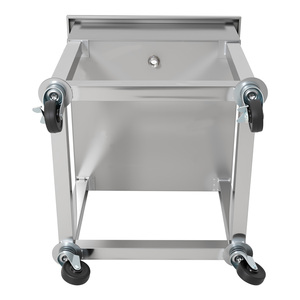 Évier commercial mobile en acier inoxydable pour la <span class=keywords><strong>vaisselle</strong></span>, avec 4 roulettes pivotantes, compatible avec un panier de <span class=keywords><strong>lave</strong></span>-<span class=keywords><strong>vaisselle</strong></span> de 50*50 cm - Product Image 5