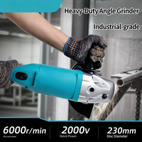 Meuleuse d'angle industrielle 230 mm haute puissance à moteur à balais filaire 6000 tr/min, multifonctionnelle, portative, pour découpe, polissage et meulage