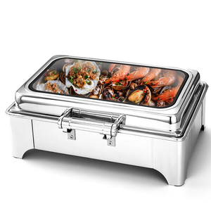 Plat Chafing Électrique Doré de Luxe pour Buffets de Restauration, Chauffe-Plats pour Hôtels et Restaurants - Product Image 2