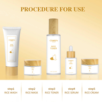 Kit Visage Bio Naturel 5 Pièces Marque Blanche Hydratant Raffermissant Anti-Âge Anti-Acné Éclaircissant Hydratant à base de Riz pour Soins de la Peau