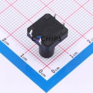 TS1215CJ 250gf 009 Tactile Switch Through hole Component (THT)-4P,12x12mm Switch Single Pole Single Throw 2.5N Through Hole 12mm - Product Image 2