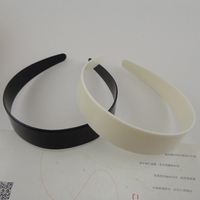 Bandeaux en plastique uni noir et blanc de 2 cm, 2,5 cm, 2,8 cm, 3,3 cm, 3,8 cm, 4,8 cm, sans dents, base de bandeaux pour accessoires de cheveux DIY