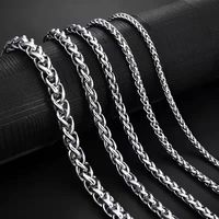 Collier pour homme en acier inoxydable plaqué or 18 carats, chaîne tressée, chaîne maille épi, chaîne hip-hop, chaîne gourmette cubaine, chaîne personnalisée