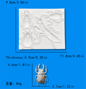 Molde de silicona para fondant de escarabajo, molde de insecto para dulces, chocolate, arcilla, polímero, decoración de pasteles, adornos para cupcakes, ecológico y reutilizable - Product Image 4